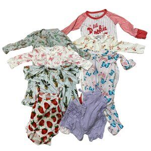 Bamboo Baby Girl Clothing Bundle 6–12M Rompers Pajamas Dresses Floral